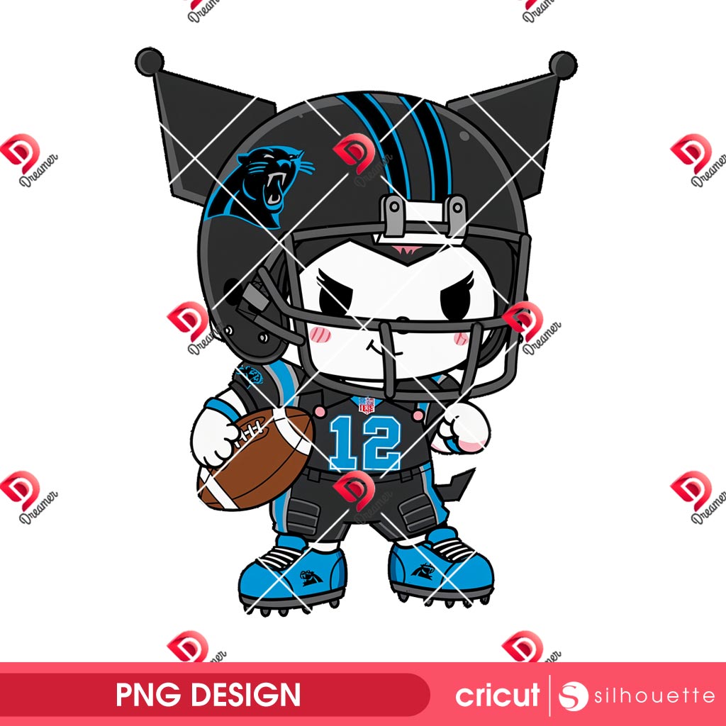 Kuromi Carolina Panthers Player PNG, Kuromi NFL Football Carolina Panthers PNG