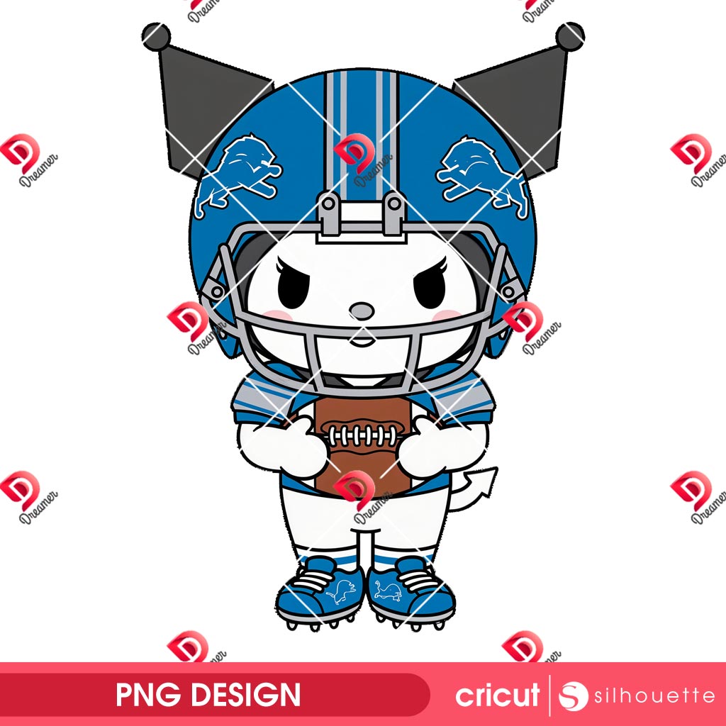 Kuromi Detroit Lions Player PNG, Kuromi NFL Football Detroit Lions PNG