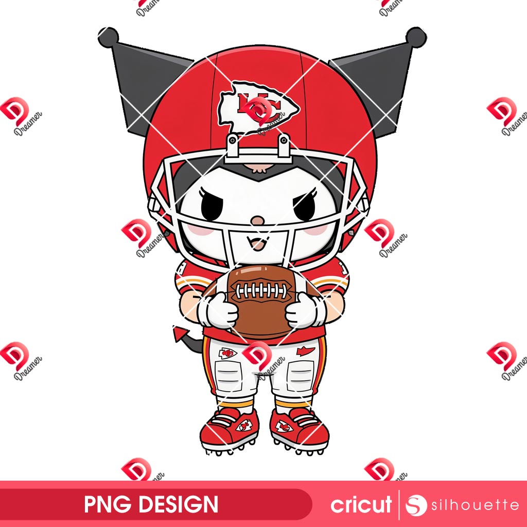 Kuromi Kansas City Chiefs Player PNG, Kuromi NFL Football KC Chiefs PNG