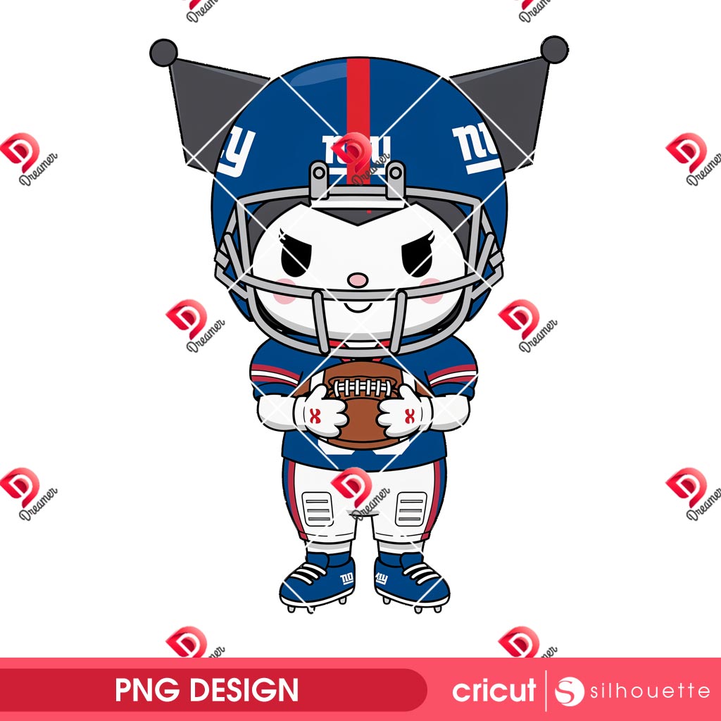 Kuromi New York Giants Player PNG, Kuromi NFL Football NY Giants PNG