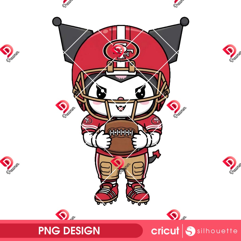 Kuromi San Francisco 49ers Player PNG, Kuromi NFL Football SF 49ers PNG