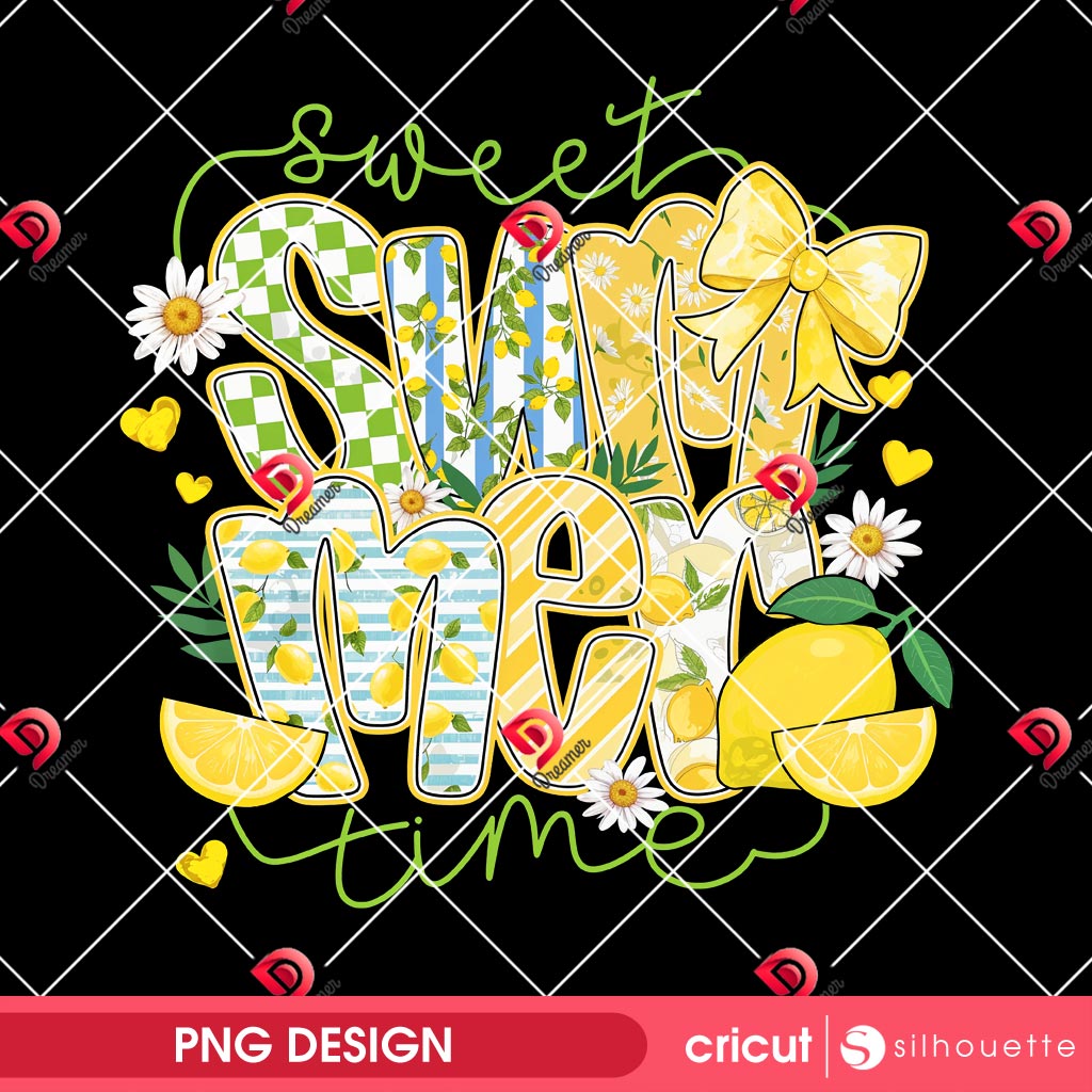 Lemon Summer PNG, Trendy Summer Vibes PNG, Sweet Summer Time PNG