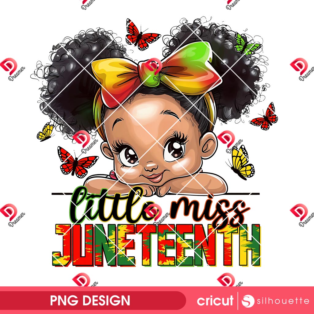 Little Miss Juneteenth Juneteenth PNG, Juneteenth 1865 Black Girl PNG, Afro Juneteenth PNG