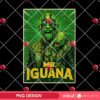 Mr Iguana Tongue Out PNG Design, Mr Iguana Funny Lizard Wrestler PNG