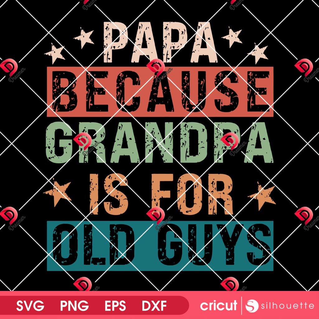 Papa Because Grandpa Is for Old Guys SVG PNG, Funny Grandpa The Old Guy SVG PNG, Fathers Day SVG PNG
