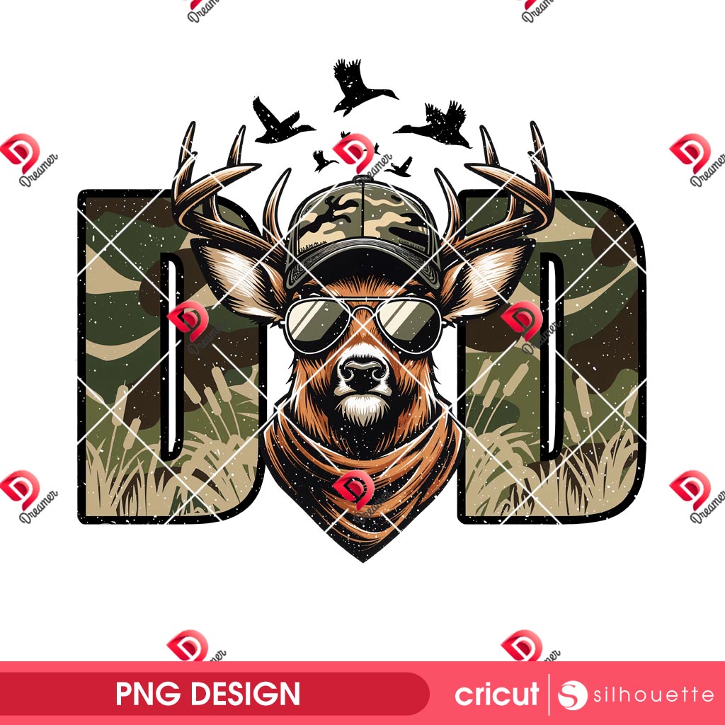 Retro Hunter Dad PNG Design, Deer Hunting Camouflage Hunting PNG, Best Buckin Dad Ever PNG Design