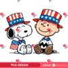 Snoopy And Charlie Brown Wearing America Flag Outfit PNG, Peanuts Independence Day PNG, Peanuts 04th Of July PNG