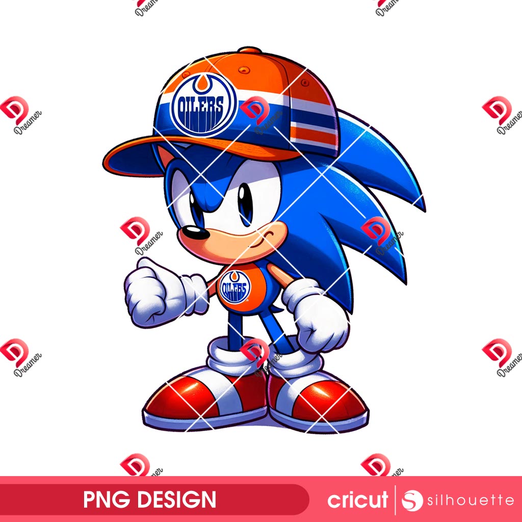 Sonic Edmonton Oilers PNG, Sonic Oilers Hockey NHL PNG