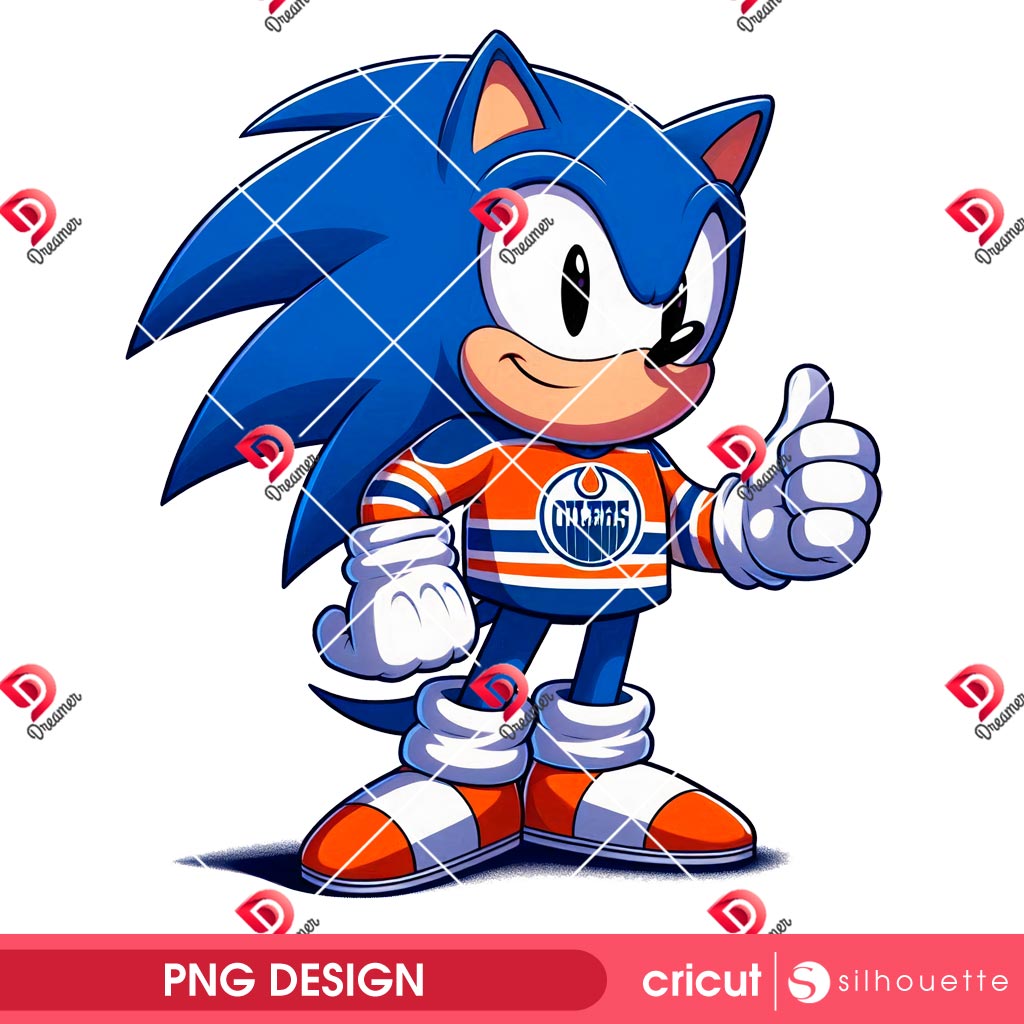 Sonic Edmonton Oilers PNG, Sonic Oilers Hockey NHL PNG
