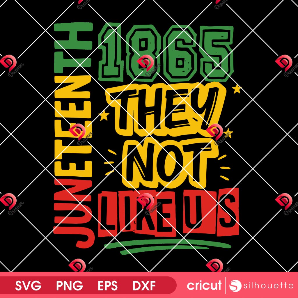 They Not Like Us SVG PNG Juneteenth Design, Juneteenth 1865 SVG PNG, Afro Juneteenth Independence Day SVG PNG